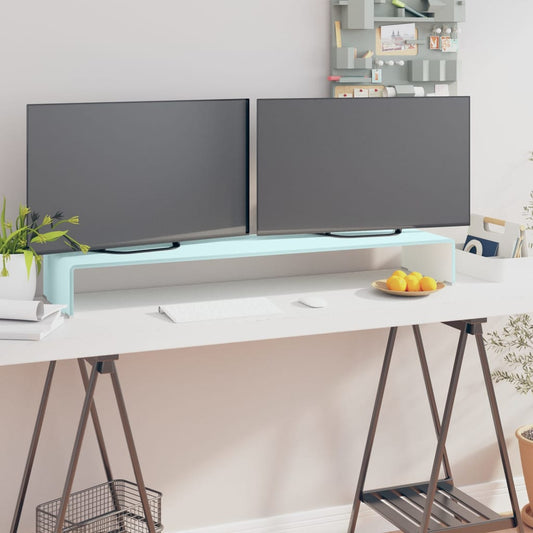 TV-meubel/monitorverhoger 110x30x13 cm glas groen