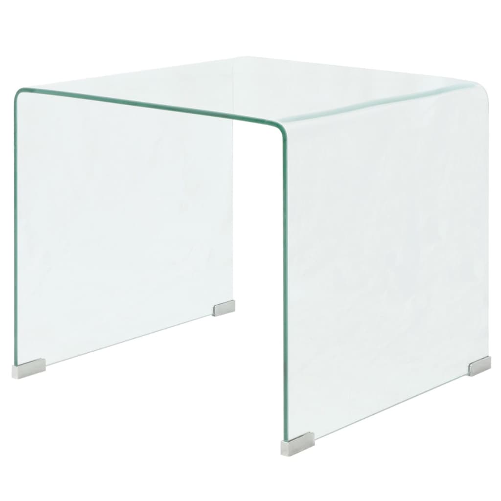 Salontafel transparant 49,5x50x45 cm gehard glas Salontafels | Creëer jouw Trendy Thuis | Gratis bezorgd & Retour | Trendy.nl