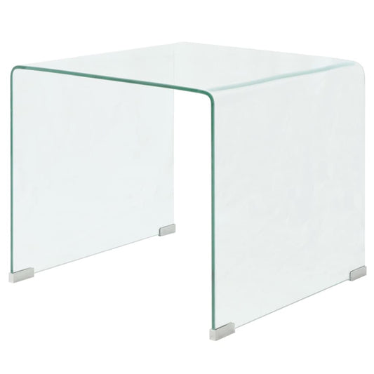 Salontafel transparant 49,5x50x45 cm gehard glas