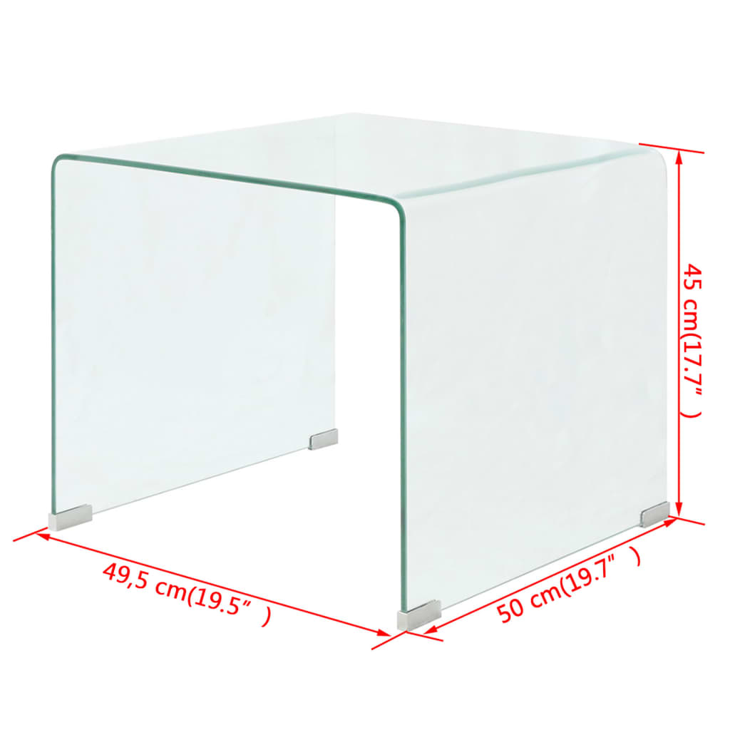 Salontafel transparant 49,5x50x45 cm gehard glas Salontafels | Creëer jouw Trendy Thuis | Gratis bezorgd & Retour | Trendy.nl