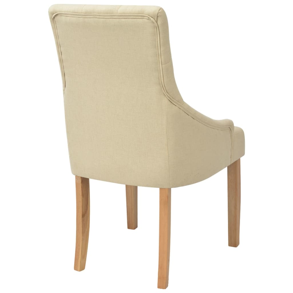 Eetkamerstoelen 4 st stof crème Eetkamerstoelen | Creëer jouw Trendy Thuis | Gratis bezorgd & Retour | Trendy.nl