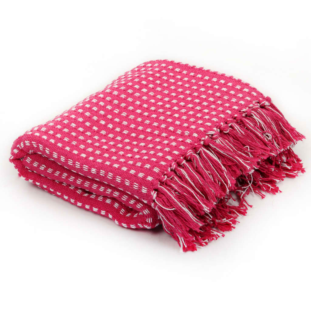 Plaid vierkantjes 160x210 cm katoen roze Dekens | Creëer jouw Trendy Thuis | Gratis bezorgd & Retour | Trendy.nl