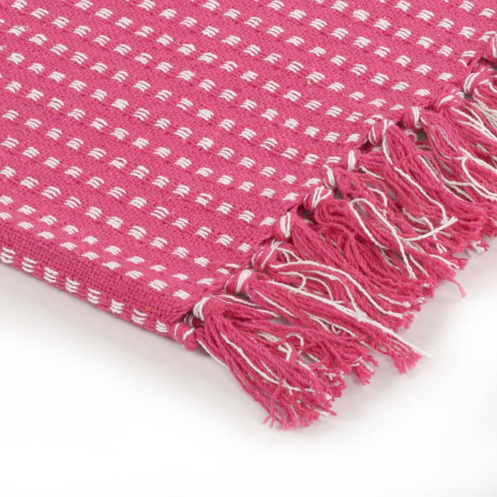 Plaid vierkantjes 160x210 cm katoen roze Dekens | Creëer jouw Trendy Thuis | Gratis bezorgd & Retour | Trendy.nl