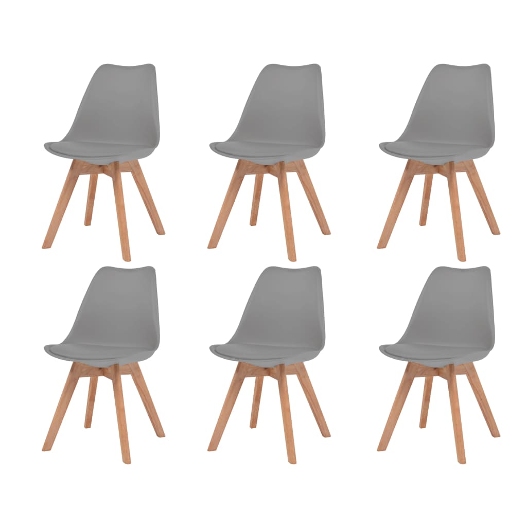 Eetkamerstoelen 6 st kunststof grijs Eetkamerstoelen | Creëer jouw Trendy Thuis | Gratis bezorgd & Retour | Trendy.nl