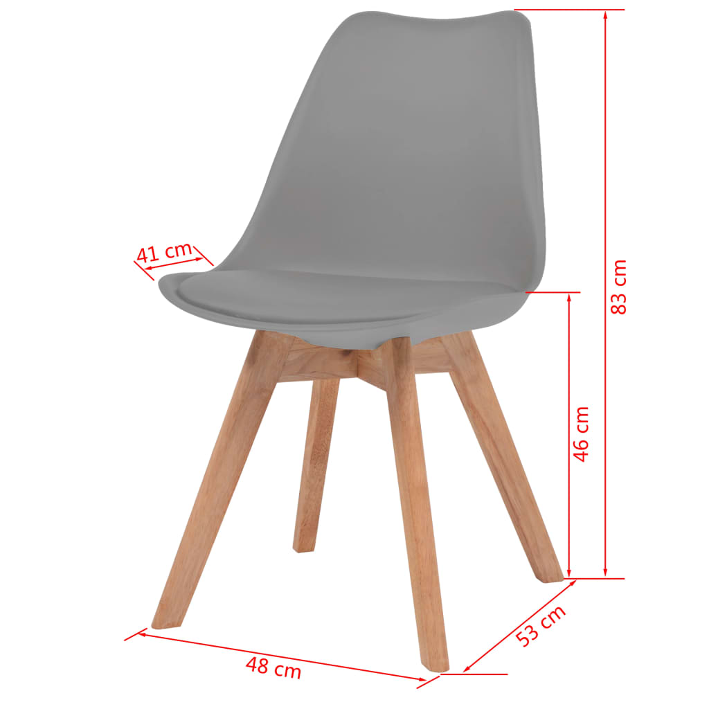 Eetkamerstoelen 6 st kunststof grijs Eetkamerstoelen | Creëer jouw Trendy Thuis | Gratis bezorgd & Retour | Trendy.nl