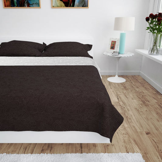 Bedsprei dubbelzijdig 220x240 cm quilt crème en bruin Dekbedden | Creëer jouw Trendy Thuis | Gratis bezorgd & Retour | Trendy.nl