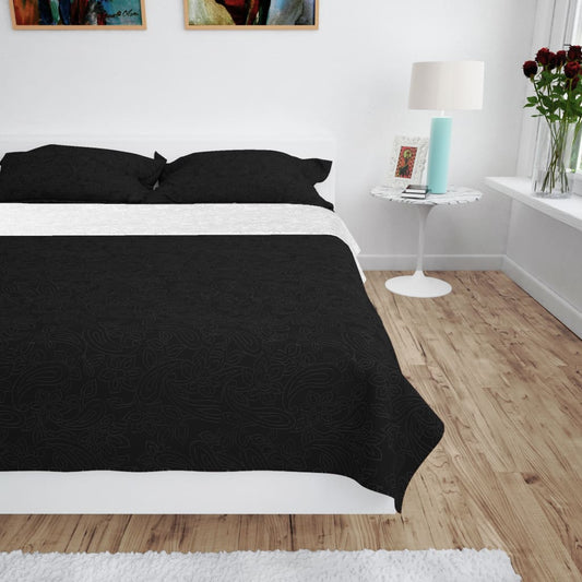 Bedsprei dubbelzijdig 220x240 cm quilt zwart en wit Dekbedden | Creëer jouw Trendy Thuis | Gratis bezorgd & Retour | Trendy.nl