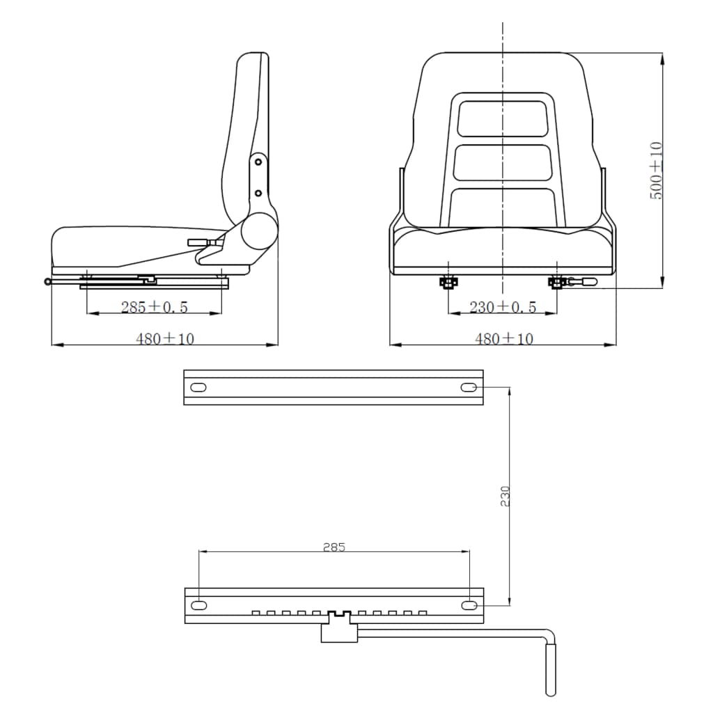 Heftruck- en tractorstoel met verstelbare rugleuning zwart Tractoronderdelen & -accessoires | Creëer jouw Trendy Thuis | Gratis bezorgd & Retour | Trendy.nl