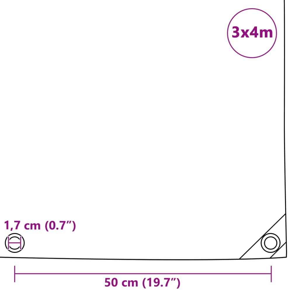 Dekzeil 650 g/m² 3x4 m grijs Afdekdoeken | Creëer jouw Trendy Thuis | Gratis bezorgd & Retour | Trendy.nl