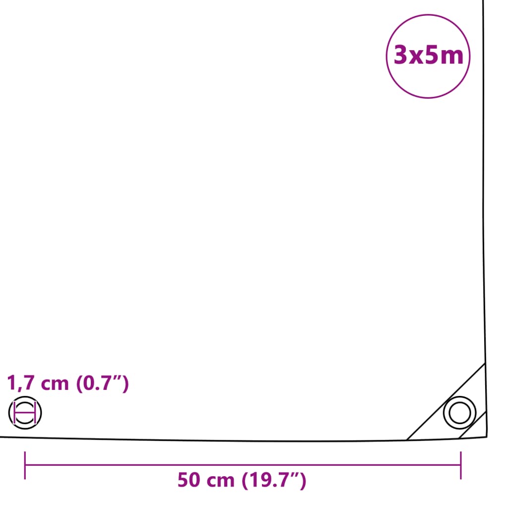 Dekzeil 650 g/m² 3x5 m grijs Afdekdoeken | Creëer jouw Trendy Thuis | Gratis bezorgd & Retour | Trendy.nl