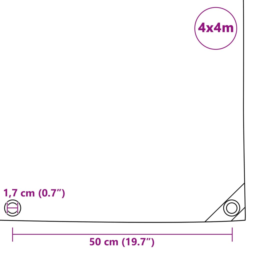 Dekzeil 650 g/m² 4x4 m grijs Afdekdoeken | Creëer jouw Trendy Thuis | Gratis bezorgd & Retour | Trendy.nl