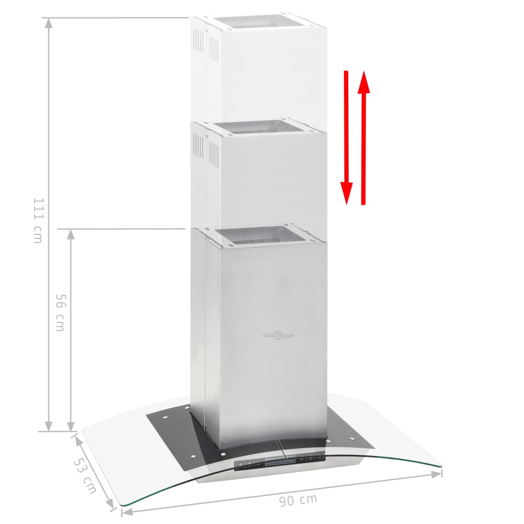 Eilandafzuigkap LCD-scherm sensor 756 m³/u LED 90 cm Afzuigkappen | Creëer jouw Trendy Thuis | Gratis bezorgd & Retour | Trendy.nl