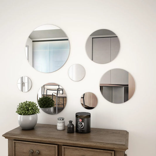 Wandspiegelset rond glas 7-delig Spiegels | Creëer jouw Trendy Thuis | Gratis bezorgd & Retour | Trendy.nl