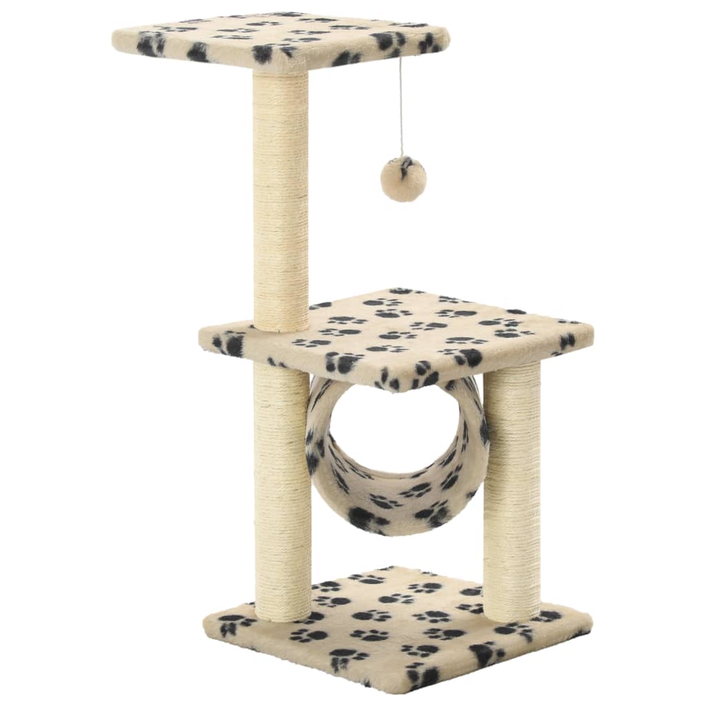 Kattenkrabpaal met sisal krabpalen 65 cm pootafdrukken beige Kattenmeubels | Creëer jouw Trendy Thuis | Gratis bezorgd & Retour | Trendy.nl