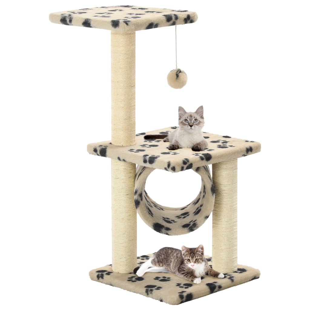 Kattenkrabpaal met sisal krabpalen 65 cm pootafdrukken beige Kattenmeubels | Creëer jouw Trendy Thuis | Gratis bezorgd & Retour | Trendy.nl