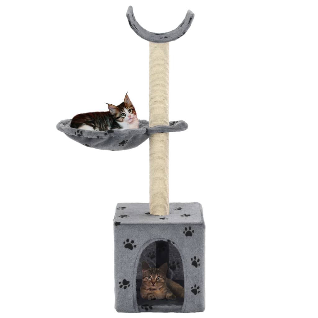 Kattenkrabpaal met sisal krabpalen 105 cm pootafdrukken grijs Kattenmeubels | Creëer jouw Trendy Thuis | Gratis bezorgd & Retour | Trendy.nl