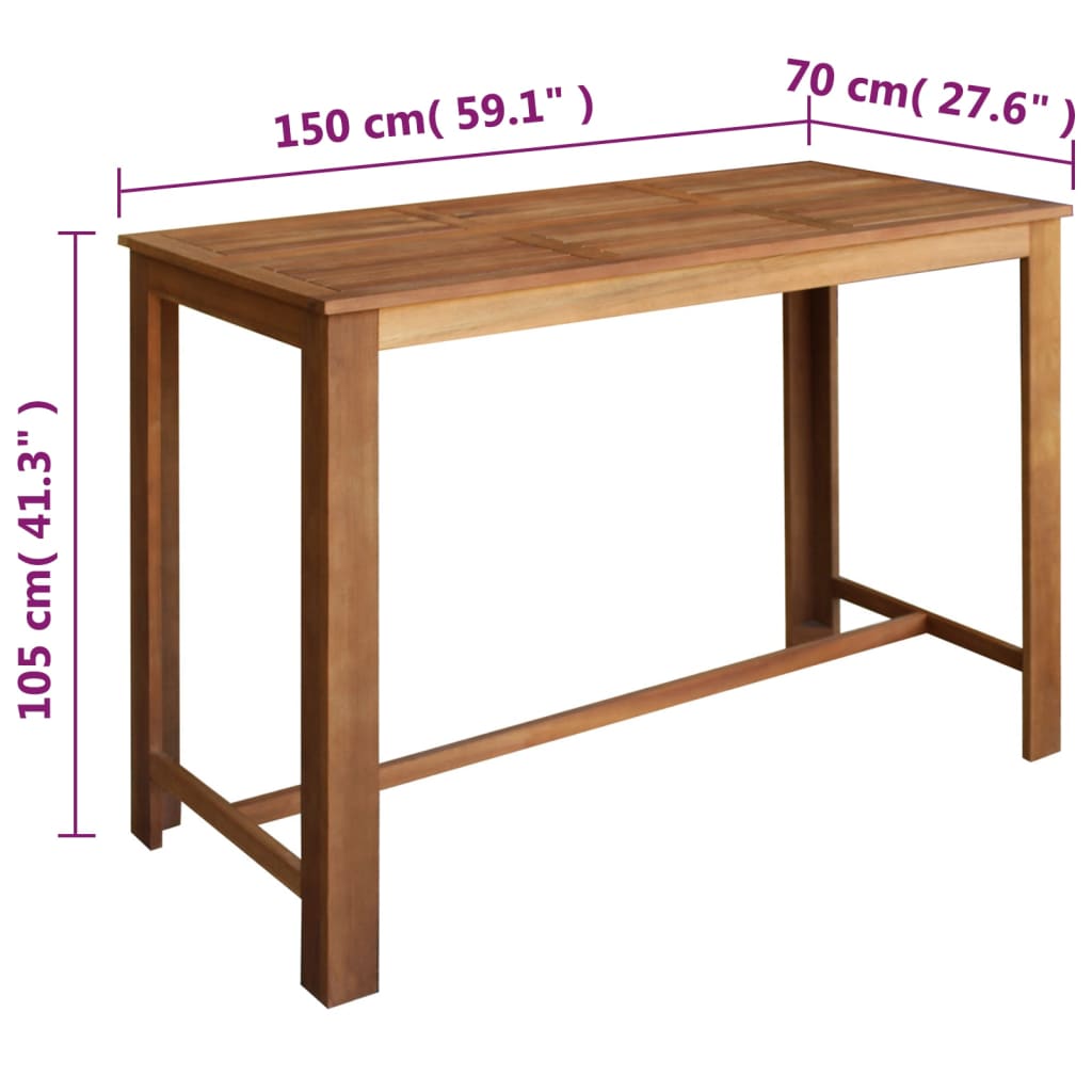 7-delige Bartafel en -krukkenset massief acaciahout Eetkamersets | Creëer jouw Trendy Thuis | Gratis bezorgd & Retour | Trendy.nl