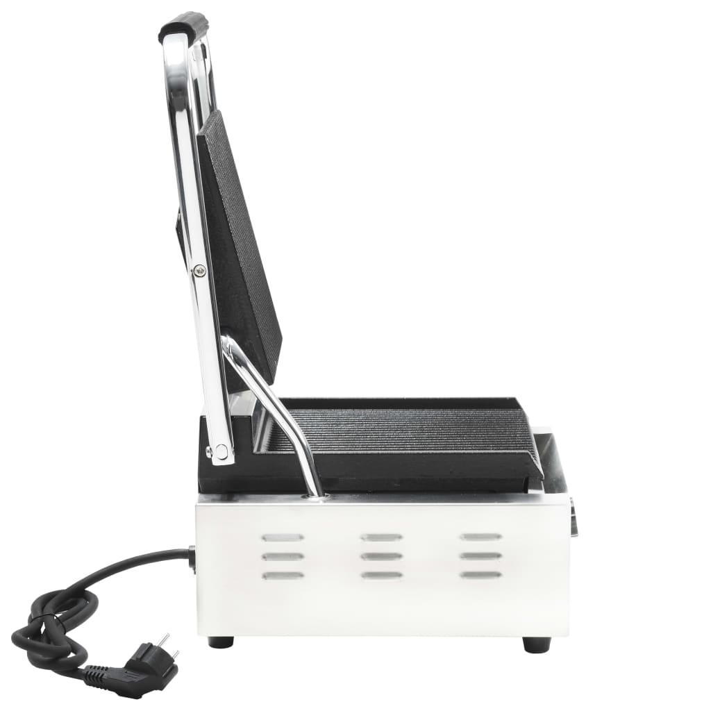 Panini grill gegroefd 1800 W 31x30,5x20 cm roestvrij staal