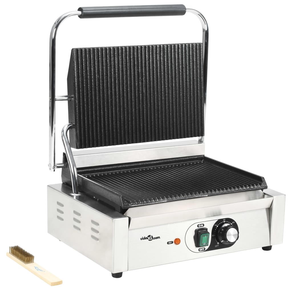 Panini grill gegroefd 2200 W 43x30,5x20 cm