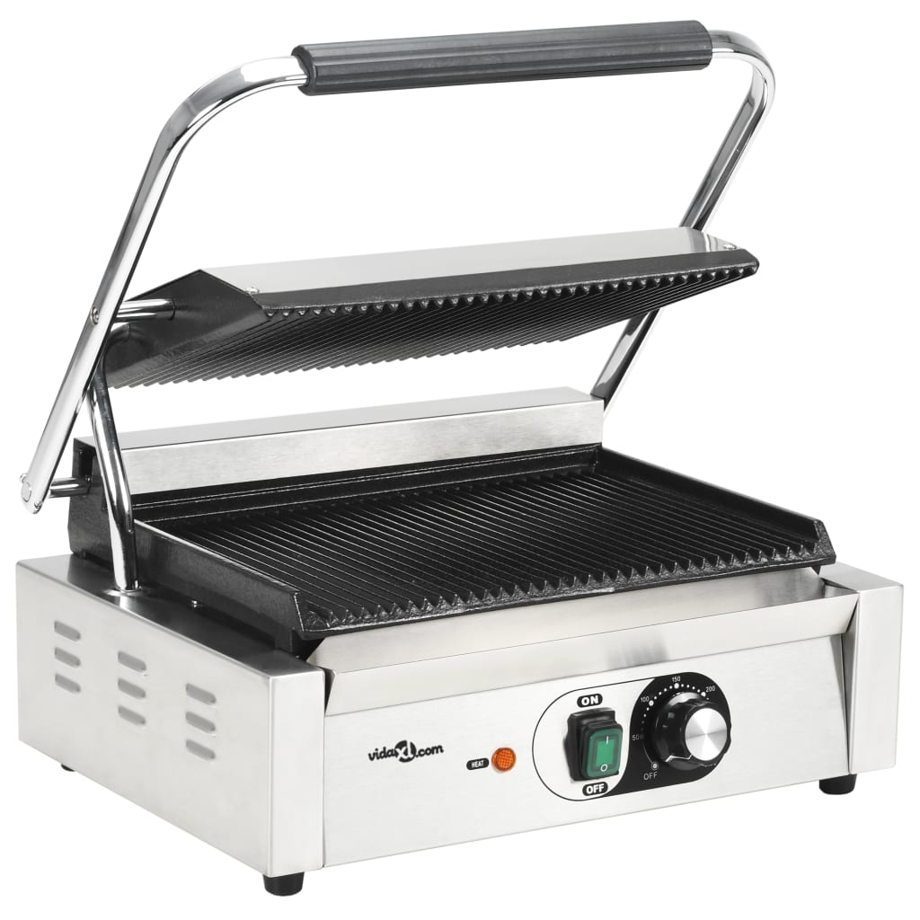 Panini grill gegroefd 2200 W 43x30,5x20 cm