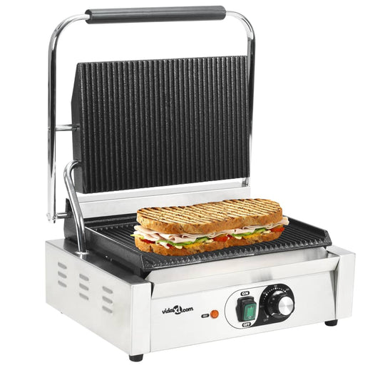 Panini grill gegroefd 2200 W 43x30,5x20 cm