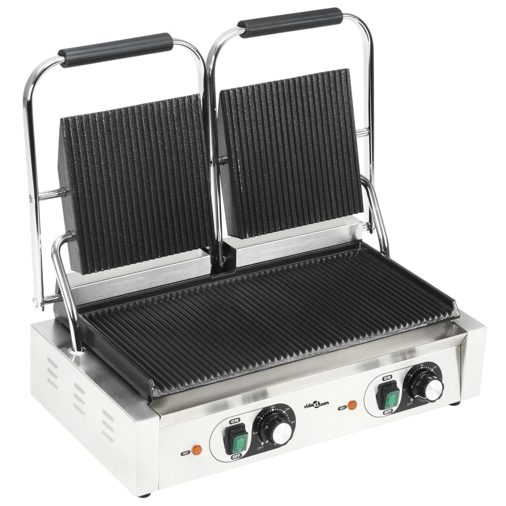 Panini grill dubbel gegroefd 3600 W 57x30,5x20 cm