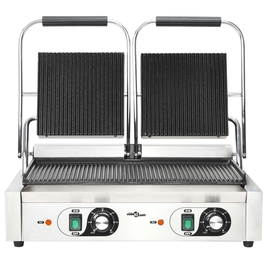 Panini grill dubbel gegroefd 3600 W 57x30,5x20 cm