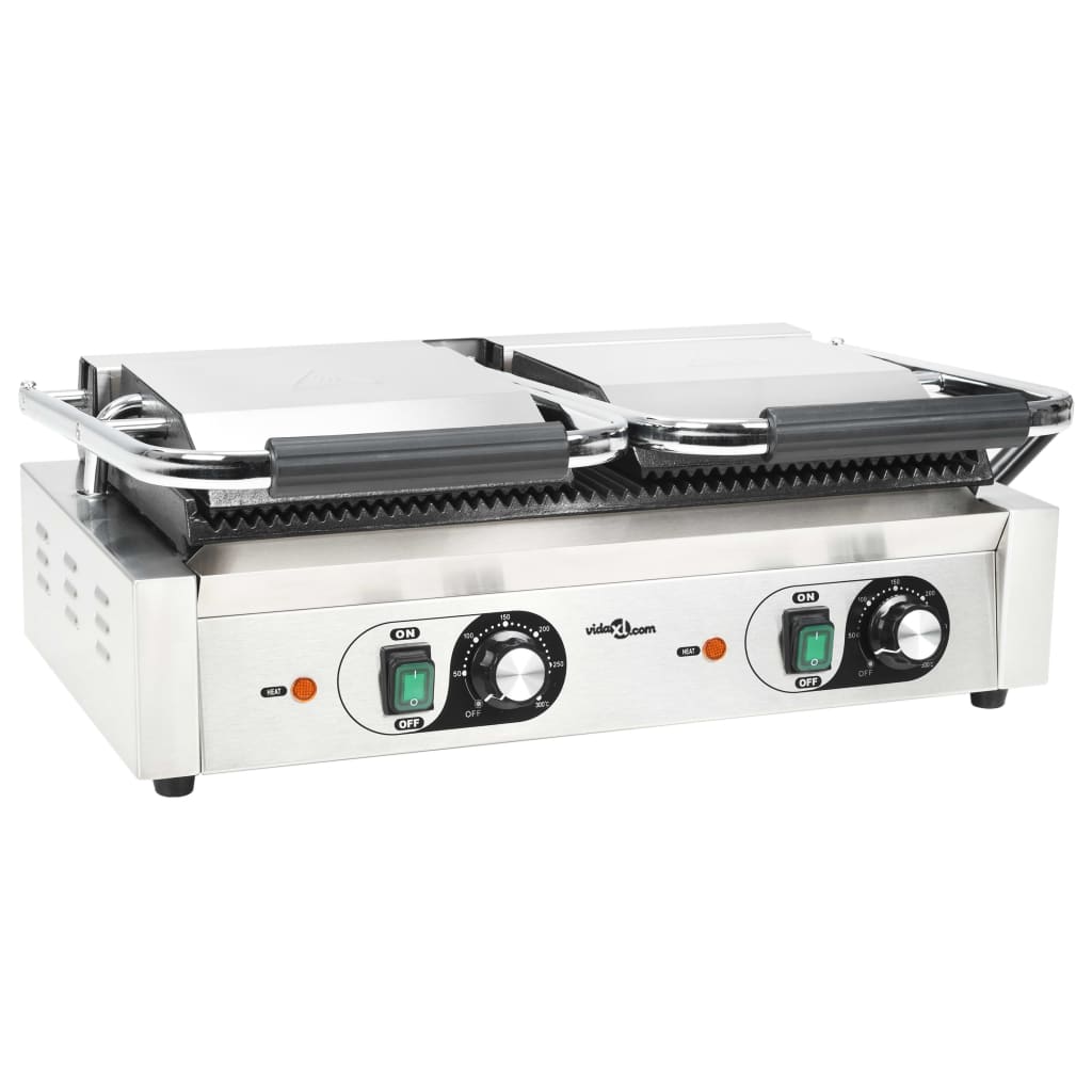 Panini grill dubbel gegroefd 3600 W 57x30,5x20 cm