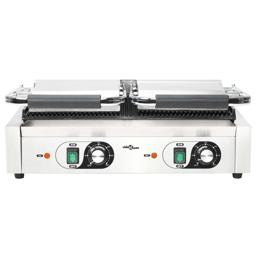 Panini grill dubbel gegroefd 3600 W 57x30,5x20 cm