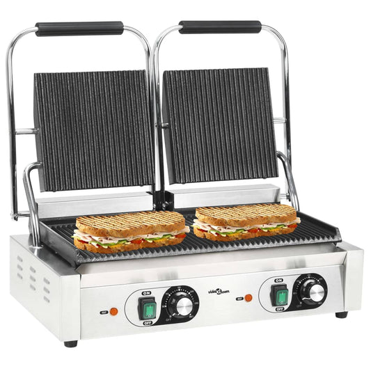 Panini grill dubbel gegroefd 3600 W 57x30,5x20 cm