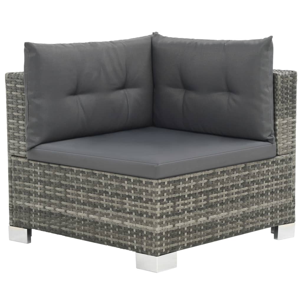 10-delige Loungeset met kussens poly rattan grijs Tuinsets | Creëer jouw Trendy Thuis | Gratis bezorgd & Retour | Trendy.nl