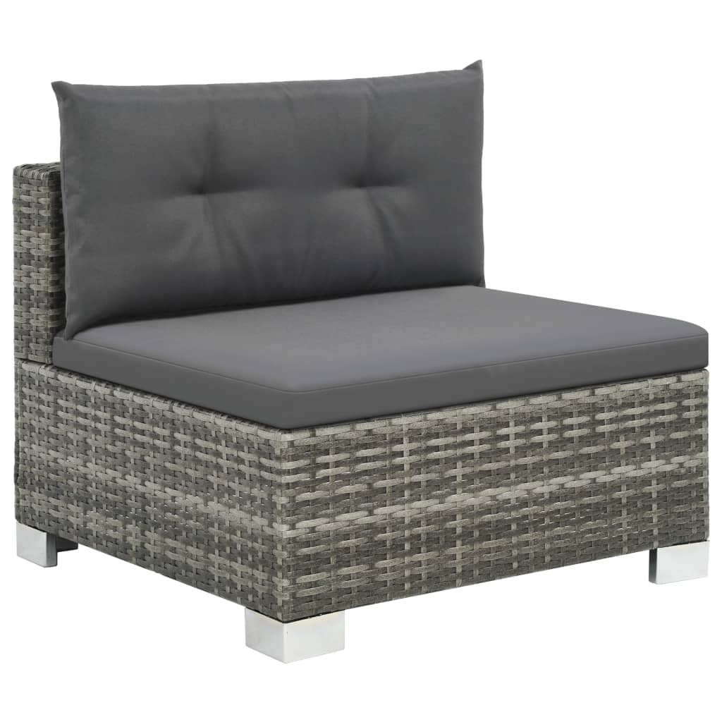 10-delige Loungeset met kussens poly rattan grijs Tuinsets | Creëer jouw Trendy Thuis | Gratis bezorgd & Retour | Trendy.nl