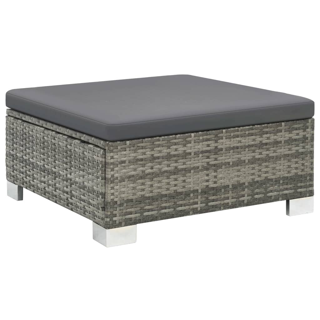 10-delige Loungeset met kussens poly rattan grijs Tuinsets | Creëer jouw Trendy Thuis | Gratis bezorgd & Retour | Trendy.nl