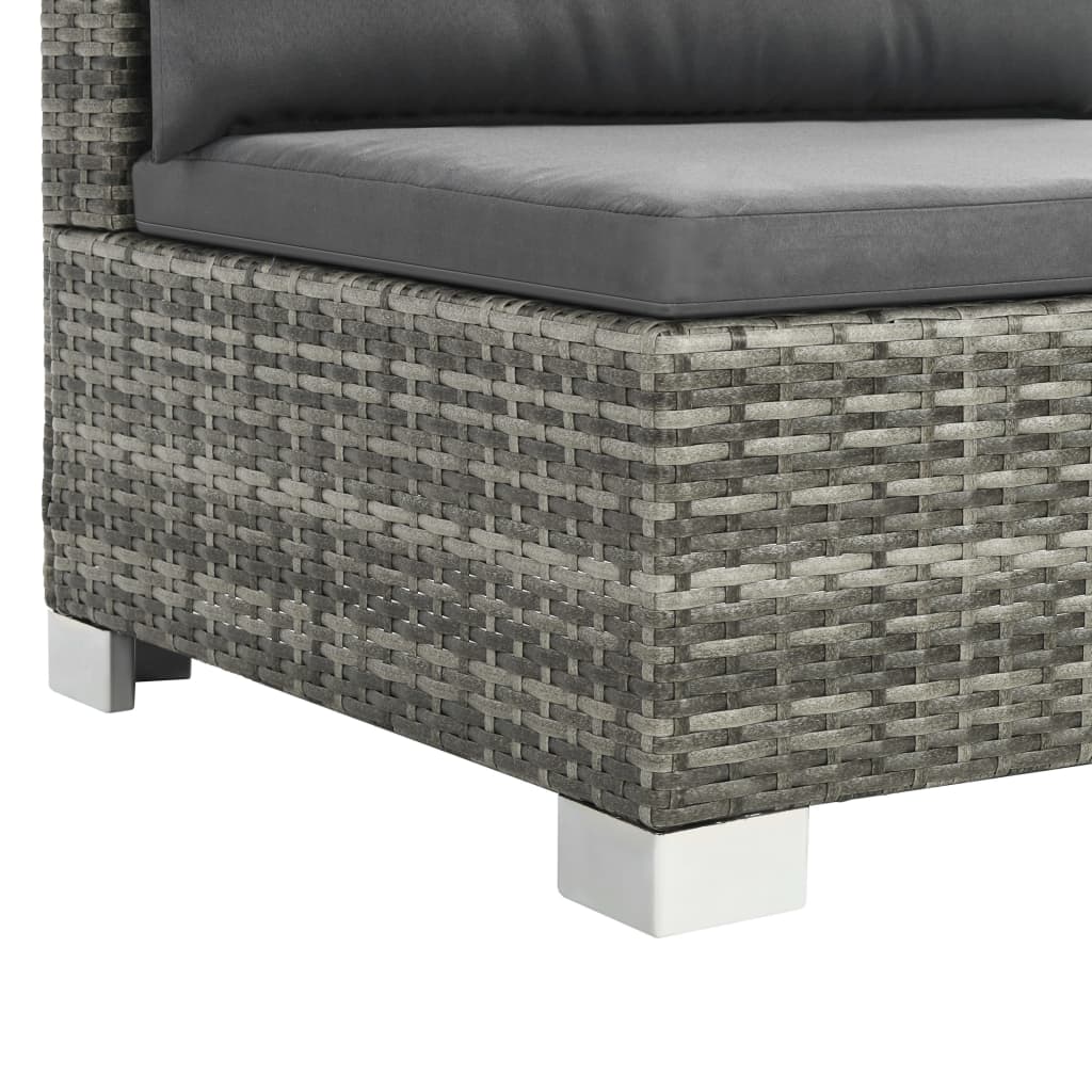 10-delige Loungeset met kussens poly rattan grijs Tuinsets | Creëer jouw Trendy Thuis | Gratis bezorgd & Retour | Trendy.nl