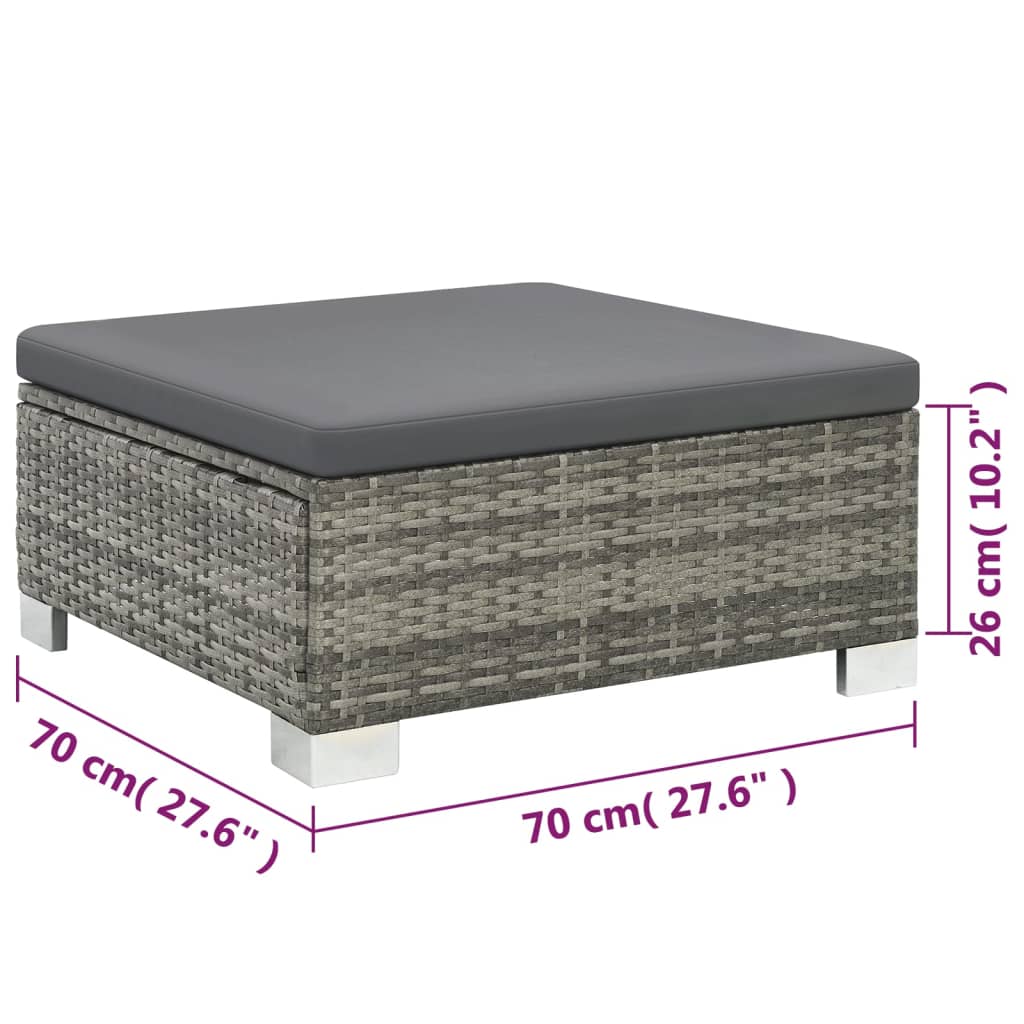 10-delige Loungeset met kussens poly rattan grijs Tuinsets | Creëer jouw Trendy Thuis | Gratis bezorgd & Retour | Trendy.nl