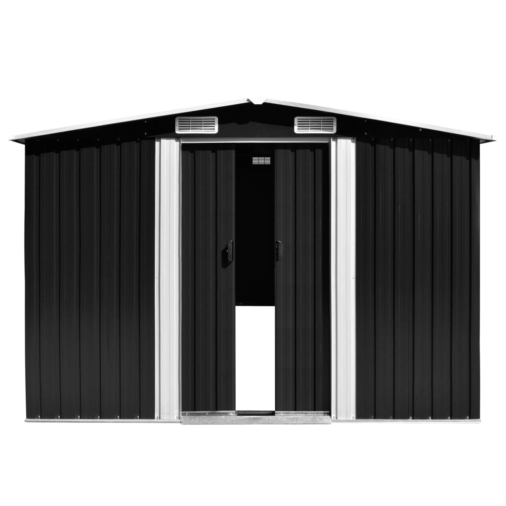 Tuinschuur 257x298x178 cm metaal antracietkleurig Tuinhuizen | Creëer jouw Trendy Thuis | Gratis bezorgd & Retour | Trendy.nl