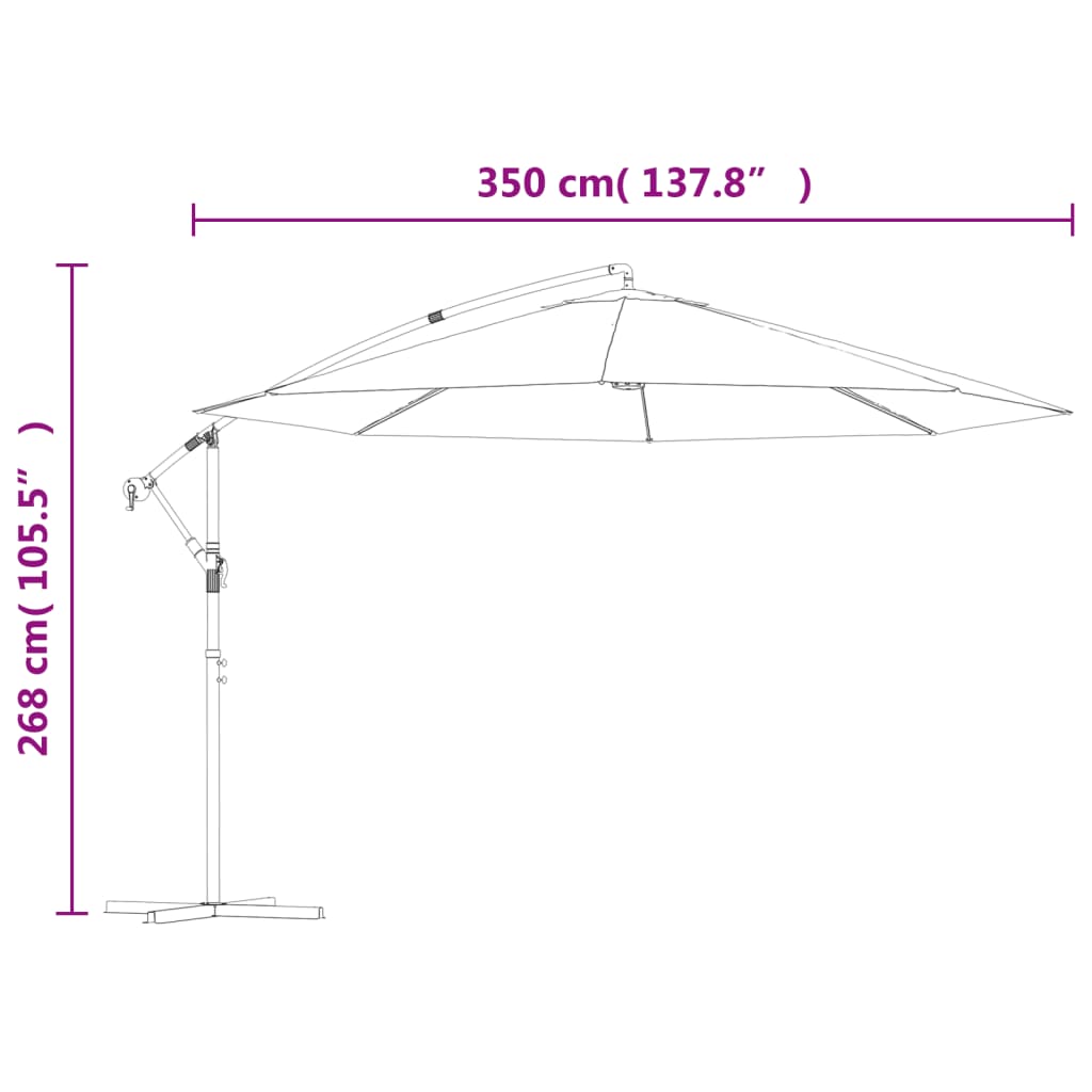 Zweefparasol met aluminium paal 350 cm antraciet Parasols en zonneschermen | Creëer jouw Trendy Thuis | Gratis bezorgd & Retour | Trendy.nl