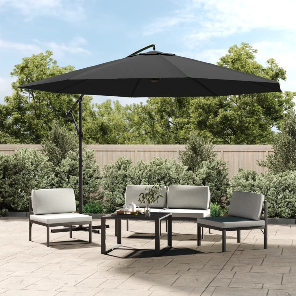 Zweefparasol met aluminium paal 350 cm antraciet Parasols en zonneschermen | Creëer jouw Trendy Thuis | Gratis bezorgd & Retour | Trendy.nl