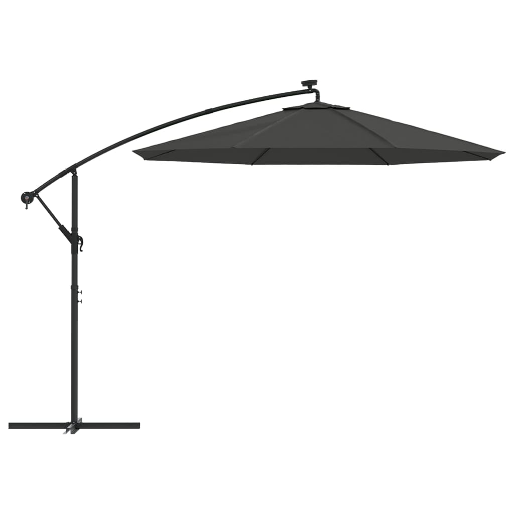 Zweefparasol met LED-verlichting stalen paal 300 cm antraciet Parasols en zonneschermen | Creëer jouw Trendy Thuis | Gratis bezorgd & Retour | Trendy.nl