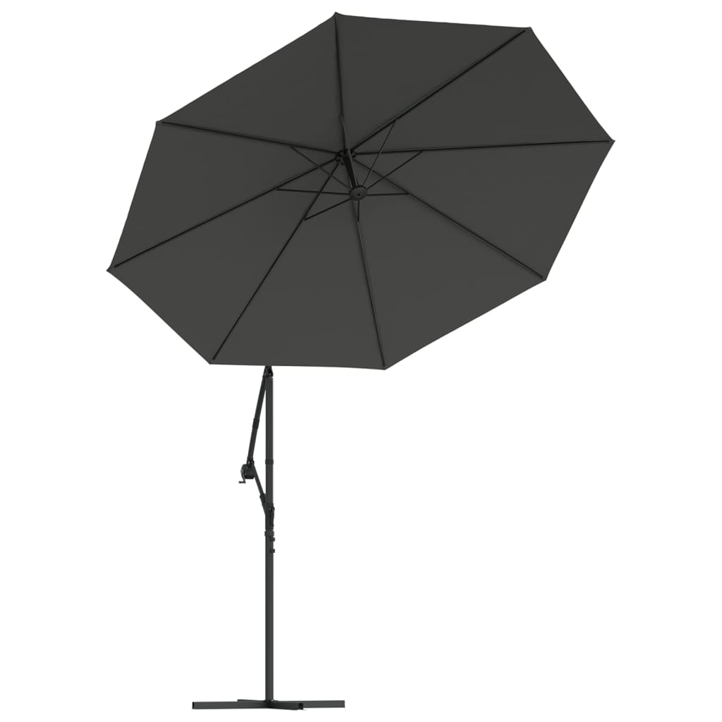 Zweefparasol met LED-verlichting stalen paal 300 cm antraciet Parasols en zonneschermen | Creëer jouw Trendy Thuis | Gratis bezorgd & Retour | Trendy.nl