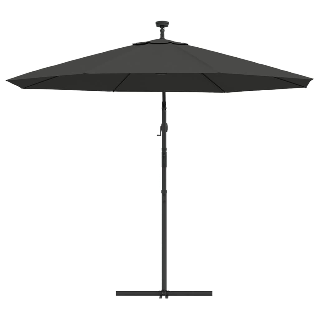 Zweefparasol met LED-verlichting stalen paal 300 cm antraciet Parasols en zonneschermen | Creëer jouw Trendy Thuis | Gratis bezorgd & Retour | Trendy.nl