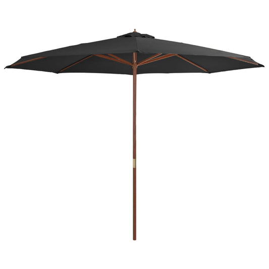 Parasol met houten paal 350 cm antraciet Parasols en zonneschermen | Creëer jouw Trendy Thuis | Gratis bezorgd & Retour | Trendy.nl