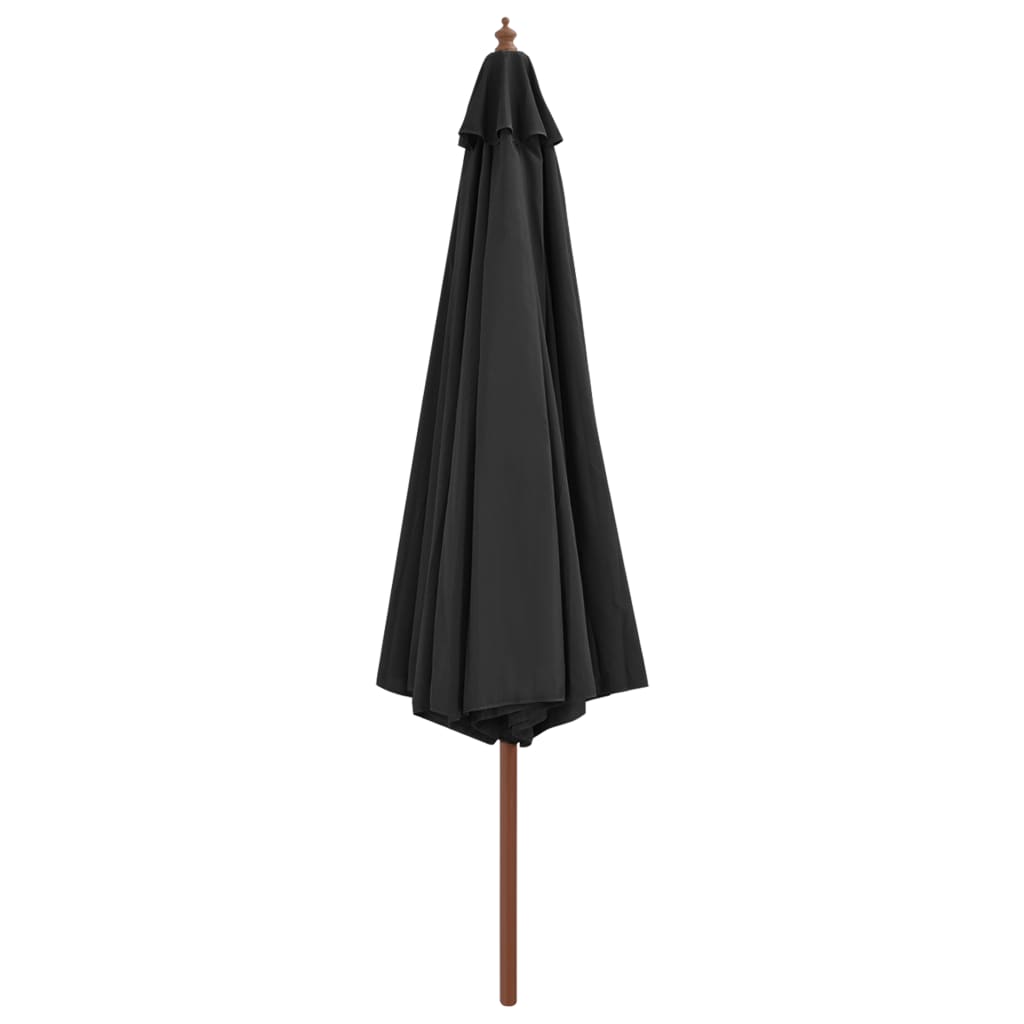 Parasol met houten paal 350 cm antraciet Parasols en zonneschermen | Creëer jouw Trendy Thuis | Gratis bezorgd & Retour | Trendy.nl