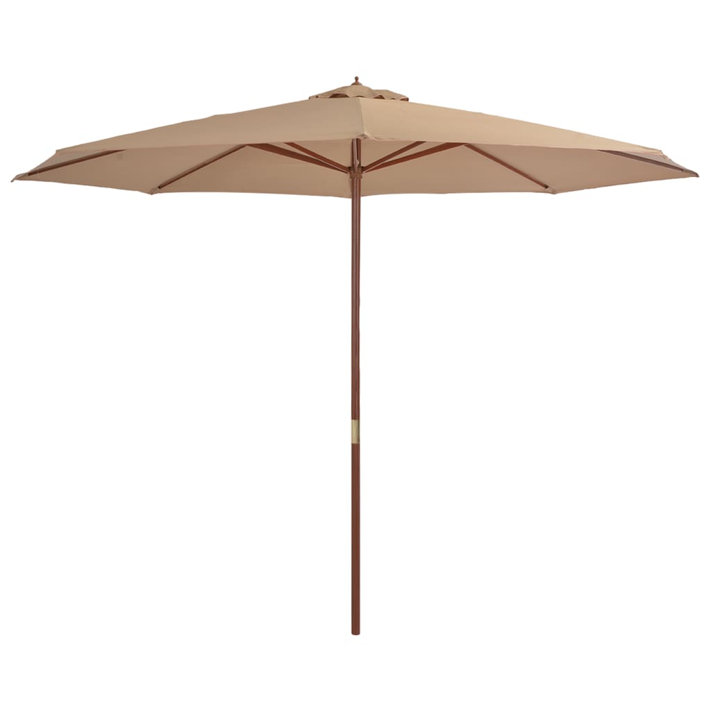 Parasol met houten paal 350 cm taupe Parasols en zonneschermen | Creëer jouw Trendy Thuis | Gratis bezorgd & Retour | Trendy.nl