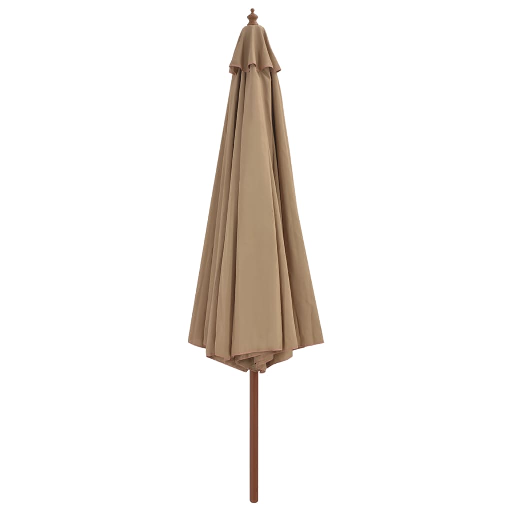 Parasol met houten paal 350 cm taupe Parasols en zonneschermen | Creëer jouw Trendy Thuis | Gratis bezorgd & Retour | Trendy.nl