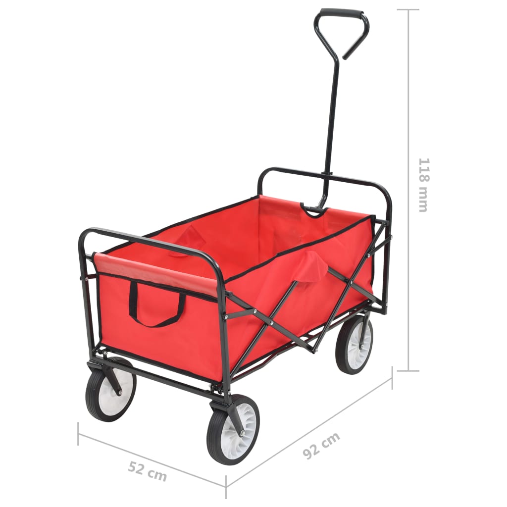 Handkar inklapbaar staal rood Rijdende plateaus & handkarren | Creëer jouw Trendy Thuis | Gratis bezorgd & Retour | Trendy.nl