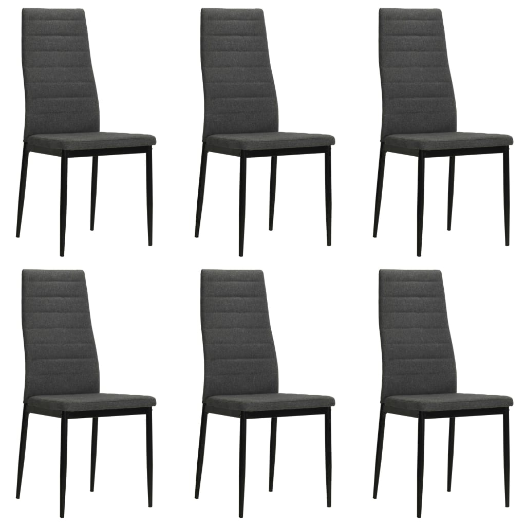 Eetkamerstoelen 6 st stof donkergrijs Eetkamerstoelen | Creëer jouw Trendy Thuis | Gratis bezorgd & Retour | Trendy.nl