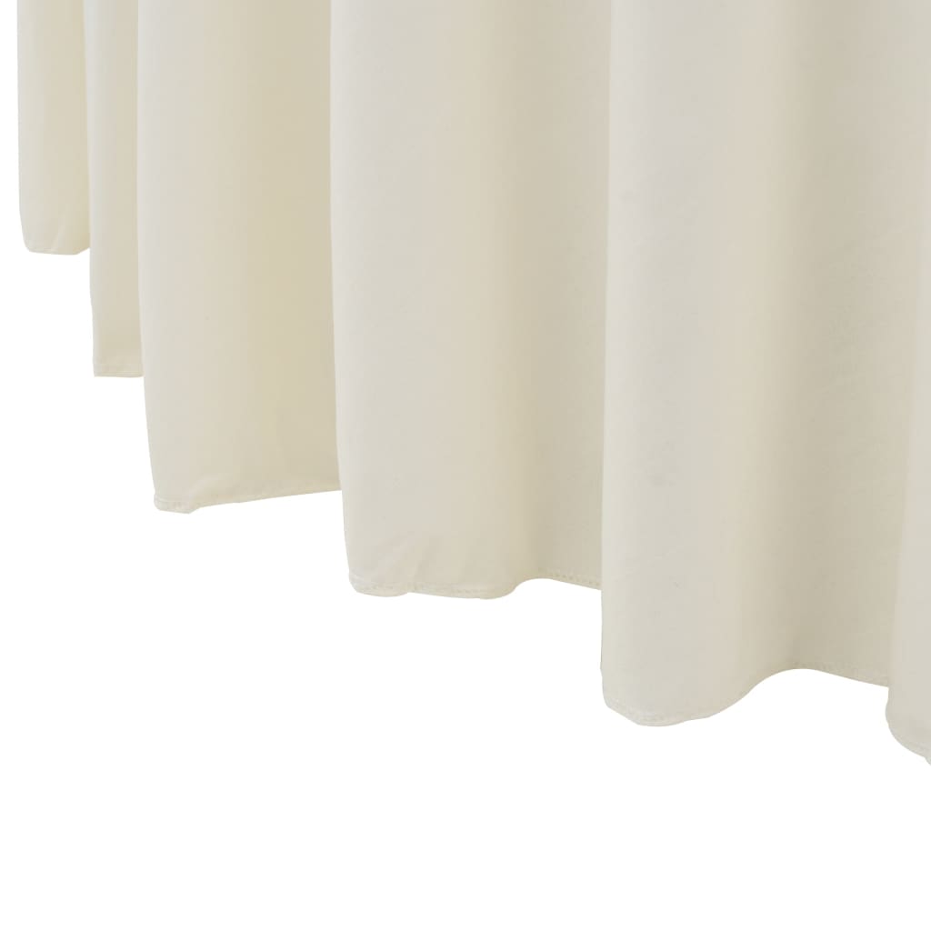 2 st Tafelhoezen stretch met rok 180x74 cm crème