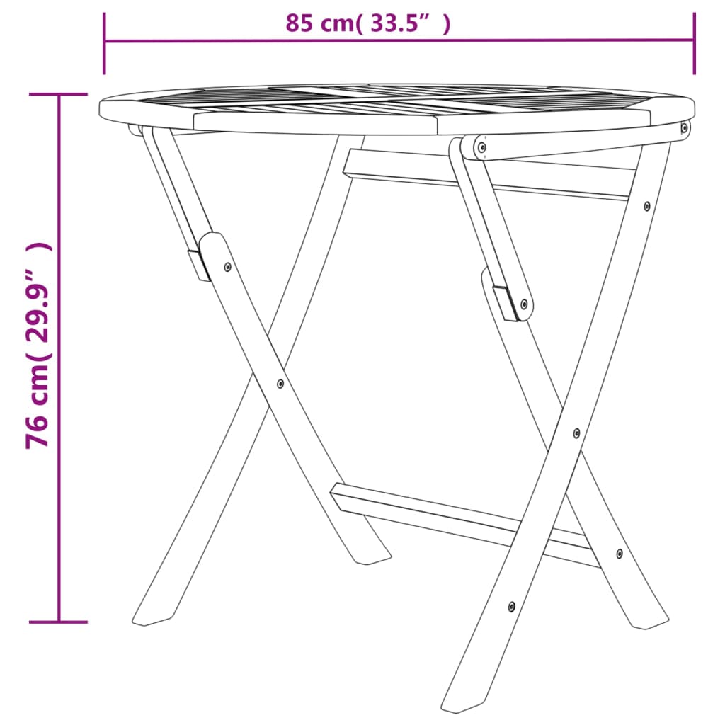 Tuintafel inklapbaar 85x76 cm massief teakhout Tuintafels | Creëer jouw Trendy Thuis | Gratis bezorgd & Retour | Trendy.nl