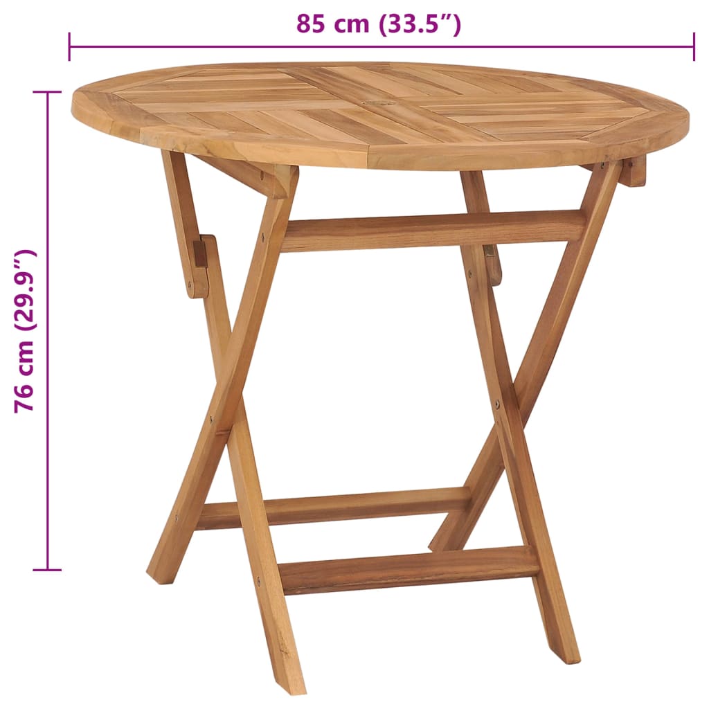 Tuintafel inklapbaar 85x76 cm massief teakhout Tuintafels | Creëer jouw Trendy Thuis | Gratis bezorgd & Retour | Trendy.nl